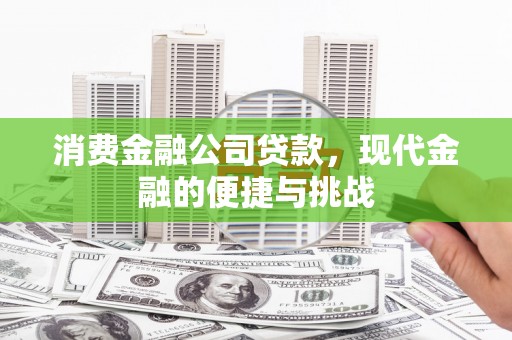 芦竹消费金融公司贷款，现代金融的便捷与挑战
