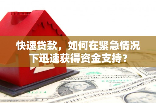 芦竹快速贷款，如何在紧急情况下迅速获得资金支持？