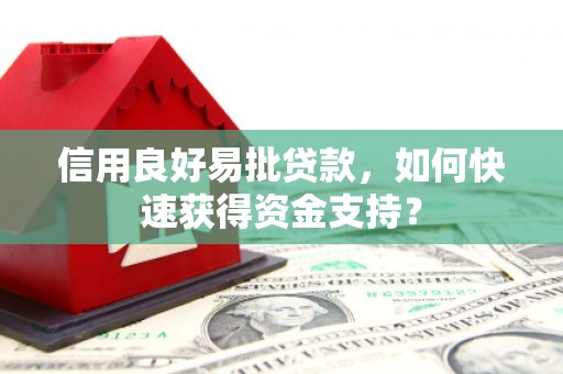 芦竹信用良好易批贷款，如何快速获得资金支持？