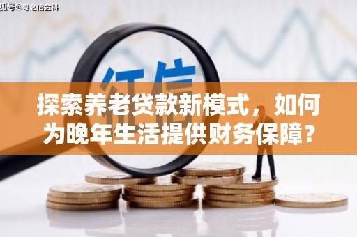 芦竹探索养老贷款新模式，如何为晚年生活提供财务保障？