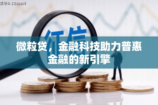芦竹微粒贷，金融科技助力普惠金融的新引擎