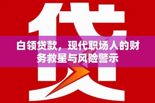 芦竹白领贷款，现代职场人的财务救星与风险警示