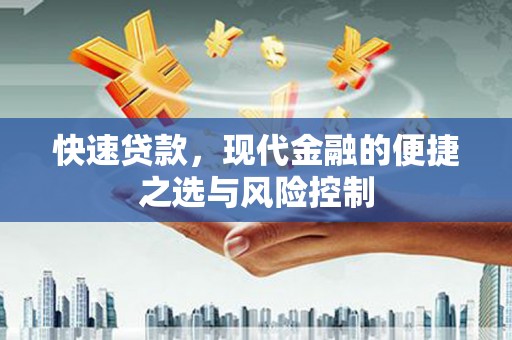 芦竹快速贷款，现代金融的便捷之选与风险控制