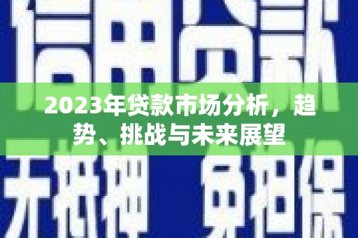 芦竹2023年贷款市场分析，趋势、挑战与未来展望