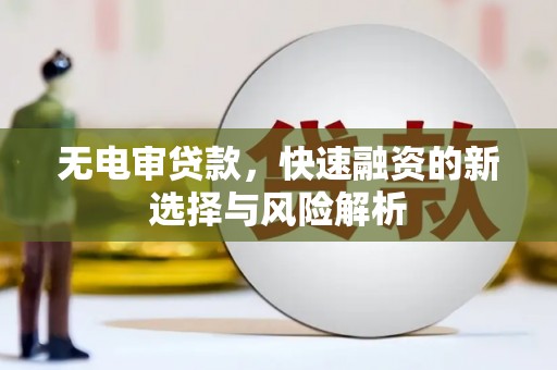 芦竹无电审贷款，快速融资的新选择与风险解析