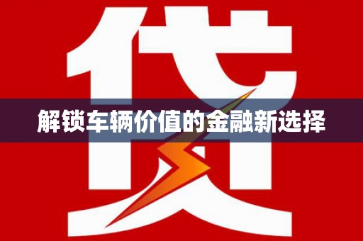 芦竹解锁车辆价值的金融新选择