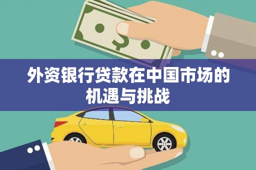 芦竹外资银行贷款在中国市场的机遇与挑战