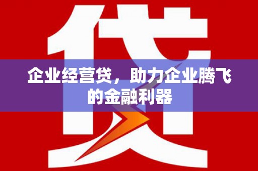 芦竹企业经营贷，助力企业腾飞的金融利器