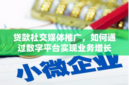 芦竹贷款社交媒体推广，如何通过数字平台实现业务增长