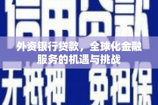 芦竹外资银行贷款，全球化金融服务的机遇与挑战