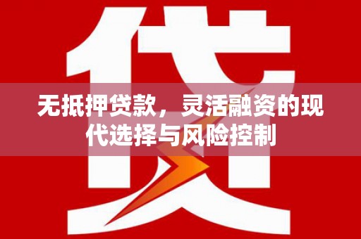 芦竹无抵押贷款，灵活融资的现代选择与风险控制