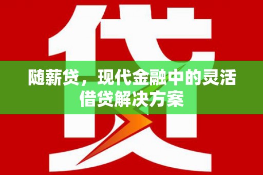 芦竹随薪贷，现代金融中的灵活借贷解决方案