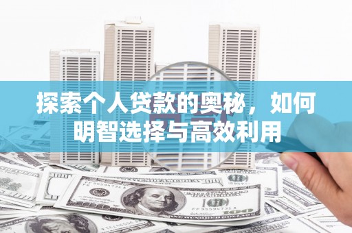 芦竹探索个人贷款的奥秘，如何明智选择与高效利用
