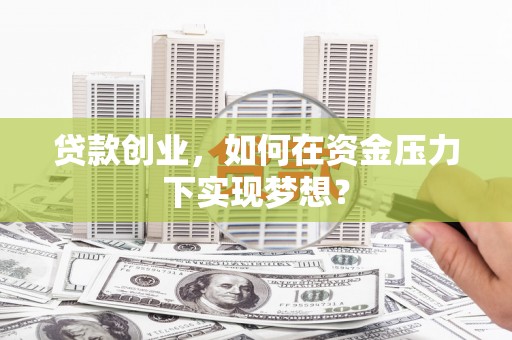 芦竹贷款创业，如何在资金压力下实现梦想？