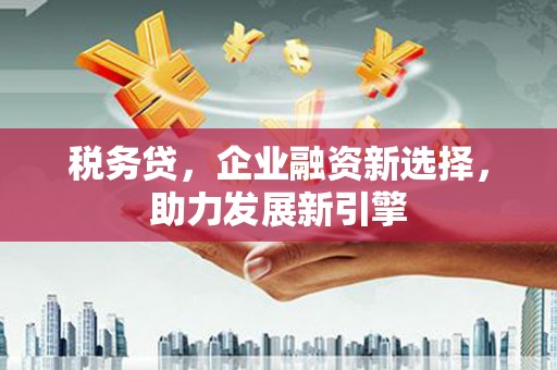 芦竹税务贷，企业融资新选择，助力发展新引擎