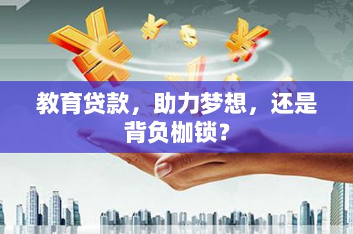 芦竹教育贷款，助力梦想，还是背负枷锁？