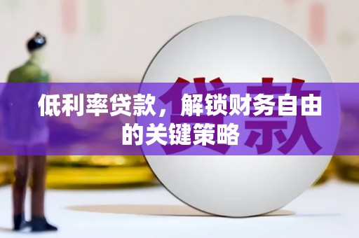 芦竹低利率贷款，解锁财务自由的关键策略