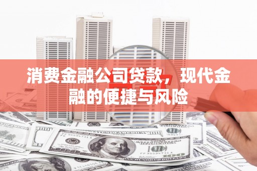 芦竹消费金融公司贷款，现代金融的便捷与风险