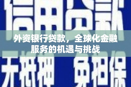 芦竹外资银行贷款，全球化金融服务的机遇与挑战