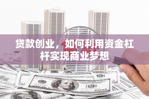 芦竹贷款创业，如何利用资金杠杆实现商业梦想