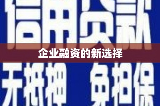 芦竹企业融资的新选择
