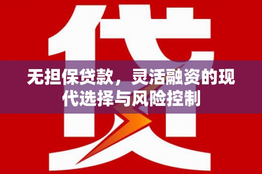芦竹无担保贷款，灵活融资的现代选择与风险控制