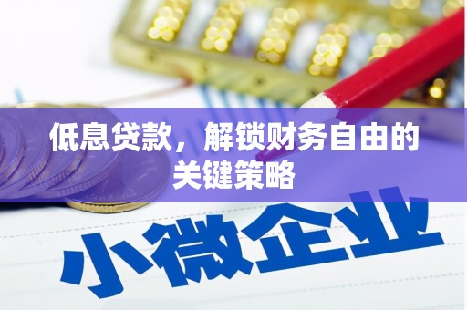 芦竹低息贷款，解锁财务自由的关键策略