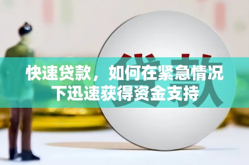 芦竹快速贷款，如何在紧急情况下迅速获得资金支持