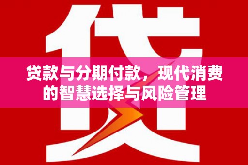 芦竹贷款与分期付款，现代消费的智慧选择与风险管理