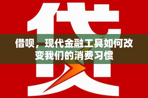 芦竹借呗，现代金融工具如何改变我们的消费习惯