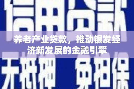 芦竹养老产业贷款，推动银发经济新发展的金融引擎