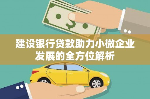 芦竹建设银行贷款助力小微企业发展的全方位解析