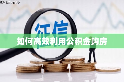 芦竹如何高效利用公积金购房