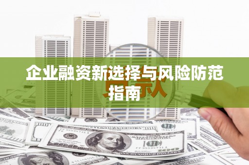 芦竹企业融资新选择与风险防范指南
