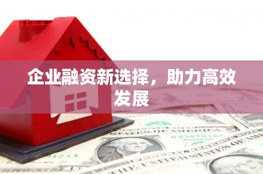 芦竹企业融资新选择，助力高效发展