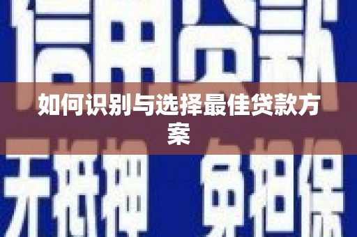 芦竹如何识别与选择最佳贷款方案